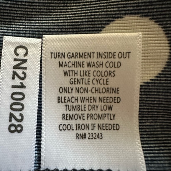 New York and Company blue with white polka dots, belted midi dress. - Picture 4 of 4